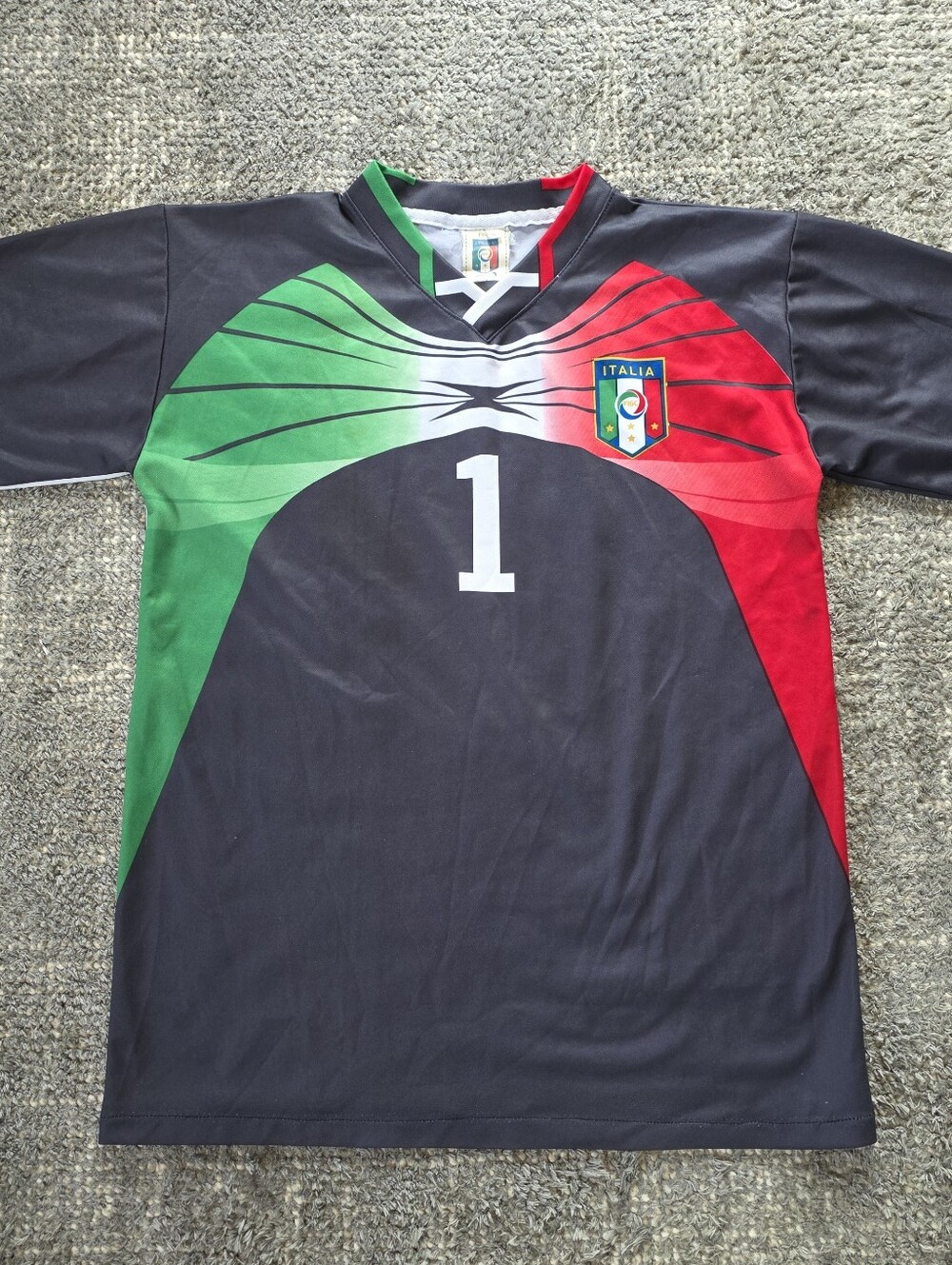 Italy FIGC Buffon #1 2010 Era Official Licensed Fan Goalkeeper Jersey Mens Small
